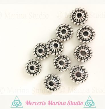 10 Perles métal intercalaires 11x3mm