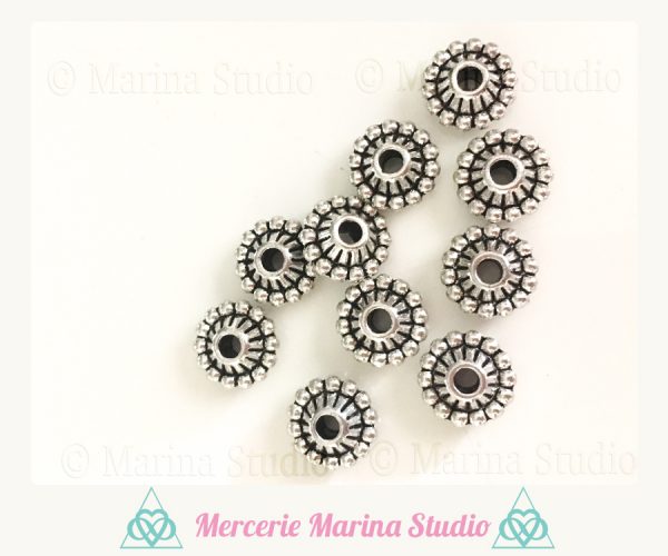 10 Perles métal intercalaires 11x3mm