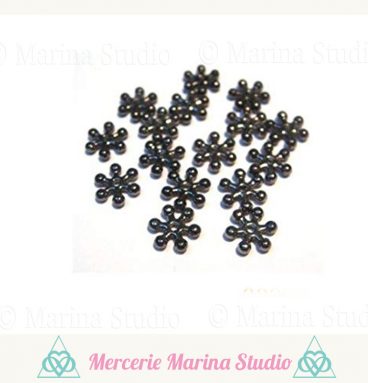 50 Perles entretoise Flocon de neige gunmétal 8mm