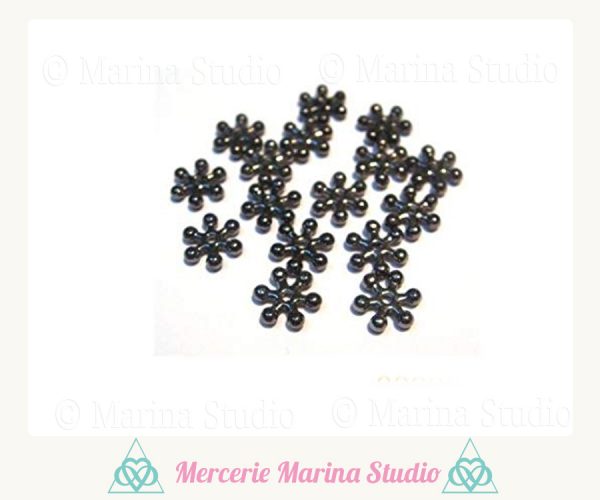 50 Perles entretoise Flocon de neige gunmétal 8mm