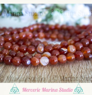 10 perles cornaline 10mm 8mm ou 6mm  qualité A+ non teintées et non chauffées