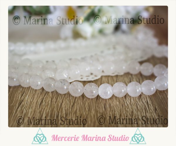 10 perles en quartz laiteux 8mm ou 6mm naturel non traitées ! Parfait pour creation reiki * chakras healing