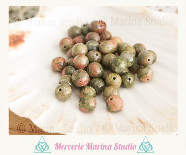 10 Perles unakite 8mm ou 6mm * reiki * chakras healing