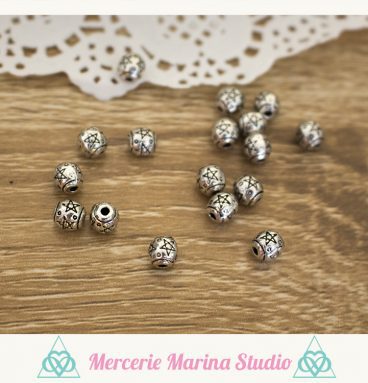 10 Perles rondes wicca 6mm