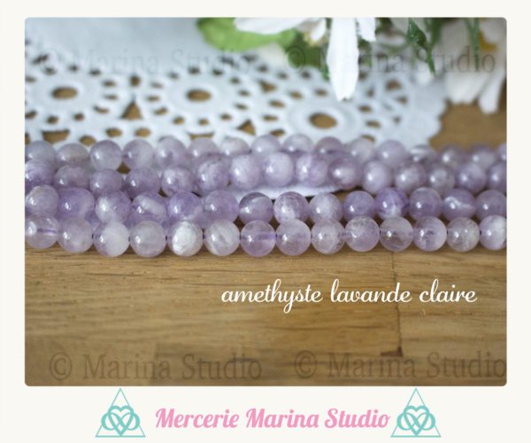 Lot de perles améthyste lavande 8mm ou 6mm non teintées, non chauffées * reiki * chakras healing – Image 2