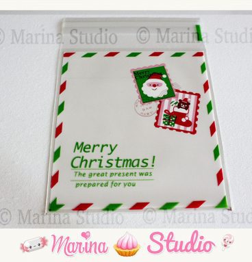 50 sachets nöel 13.9cm x 9.9cm pour cadeau, biscuits, rangement bijoux etc