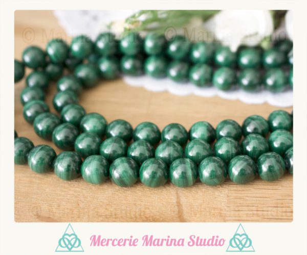 Véritables Perles en malachite 8mm 6mm 4mm non teintées et non chauffées