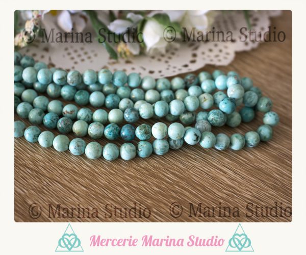 10 Perles turquoises naturelles 8mm ou 6mm - RARES - Quantité limité