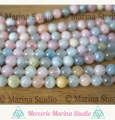Perles morganite beryl 8mm ou 6mm perles naturelles, qualité A+ reiki * chakras