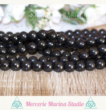 RARES 10 perles en shungite naturelle 8mm ou 6mm ou 4mm- pierre bouclier anti ondes