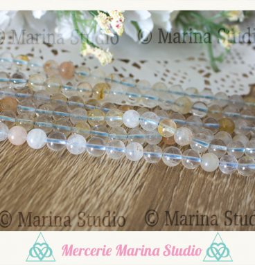 10 Perles mix de topaze naturelle et impériale 6mm