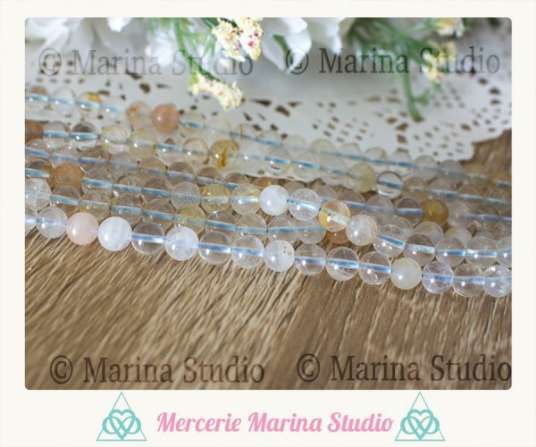 10 Perles mix de topaze naturelle et impériale 6mm