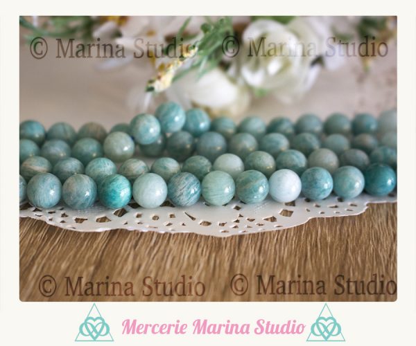 10 perles amazonite 8mm 6mm ou 4mm qualité A+