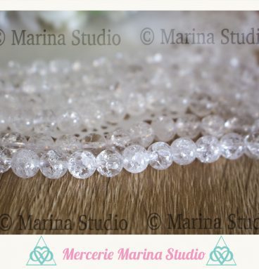 10 Perles en quartz craquelé 8mm ou 6mm
