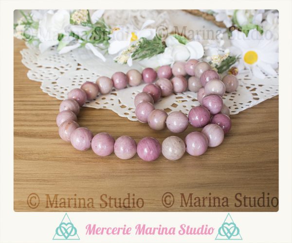 10 Perles Rhodonite 10mm 8mm ou 6mm perles naturelles veritables, perle rose * reiki * chakras – Image 2