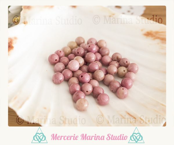 10 Perles Rhodonite 10mm 8mm ou 6mm perles naturelles veritables, perle rose * reiki * chakras – Image 3