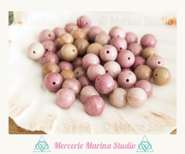 10 Perles Rhodonite 10mm 8mm ou 6mm perles naturelles veritables, perle rose * reiki * chakras