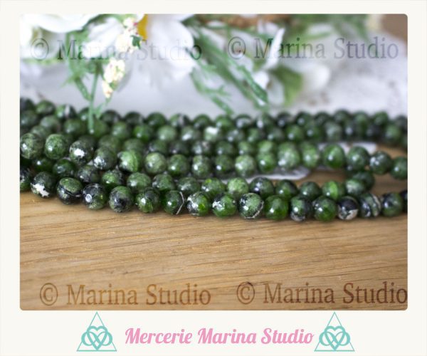 RARES 10 Perles diopside 6mm * reiki * chakras healing * non teintées * non chauffées