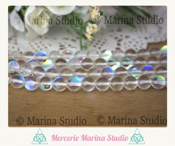 Perles type aqua aura 8mm ou 6mm origine Tchécoslovaquie - Lithothérapie - chakras healing