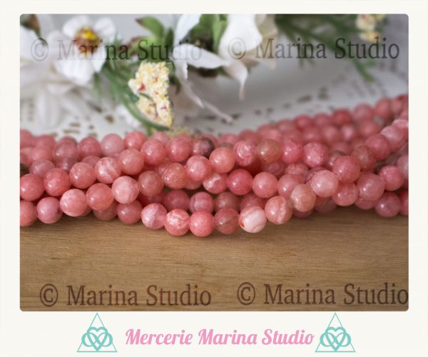 10 Perles en rhodochrosite  stabilisées (perles traitées) – Image 2
