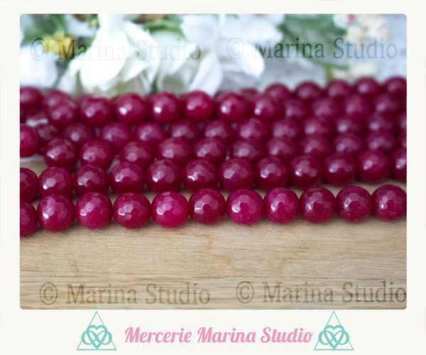 Perles en rubis à facettes 8mm - qualité A+ - non teintées