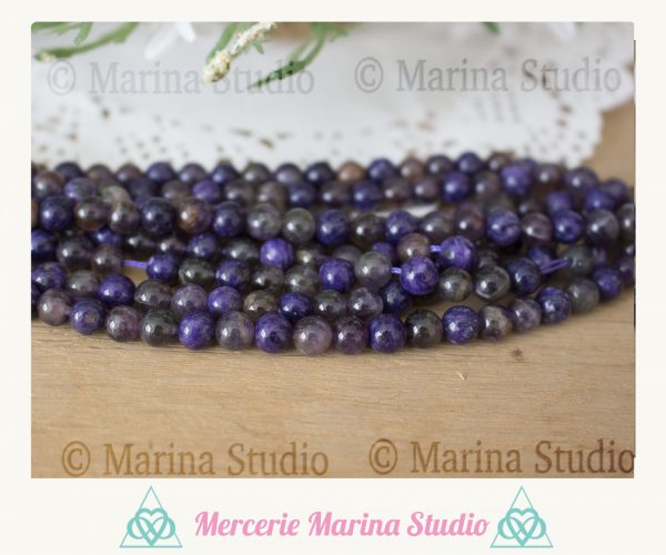 Perles en charoite 8mm et 6mm qualité AB – Image 2