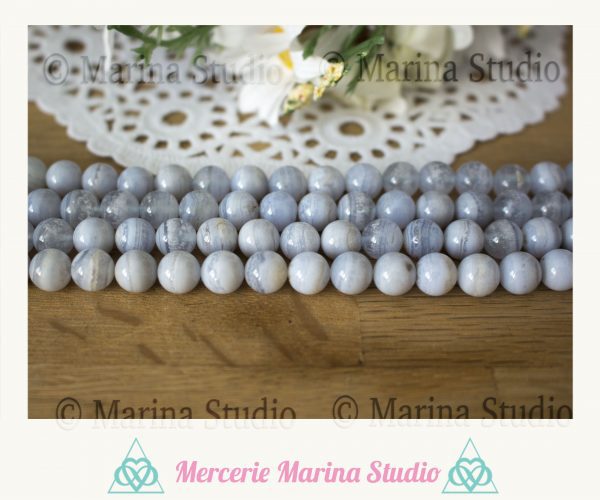 RARES Lot de  Perles en agate dentelle 8mm ou 6mm
