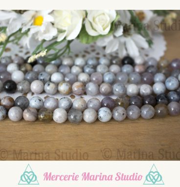 RARE: Perles en opale merlinite 8mm - reiki - chakras healing