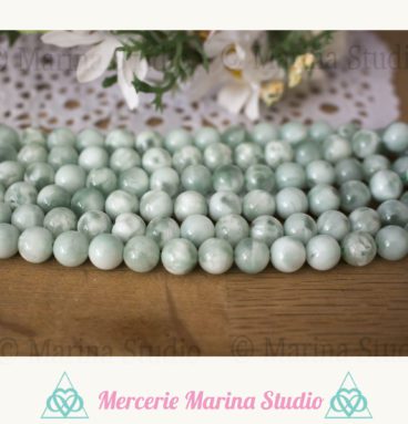 RARE: 10 Perles en pierre de lune verte garnierite naturelles 8mm ou 6mm - reiki -chakras healing