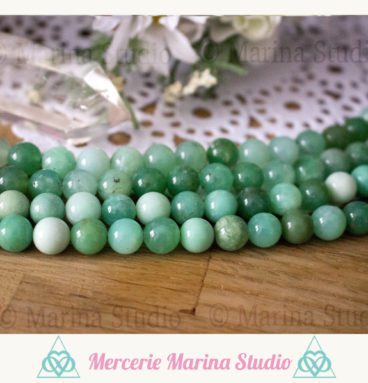 RARES Véritables perles en chrysoprase 8mm naturelles
