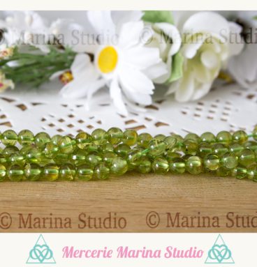RARES Perles en peridot 7mm 6mm  5,5mm qualité AA+ origine Égypte