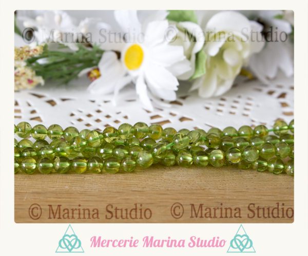 RARES Perles en peridot 7mm 6mm  5,5mm qualité AA+ origine Égypte