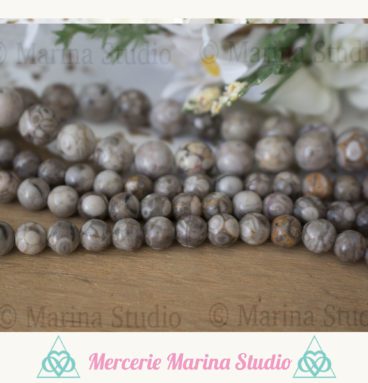 Lot de 10 perles en crinoïde 8mm ou 6mm perles corail fossile