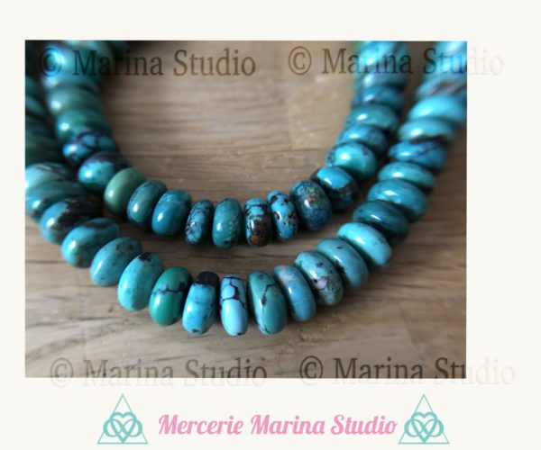Enfilade turquoise Hubei taillée à la main 40 cm – Image 2