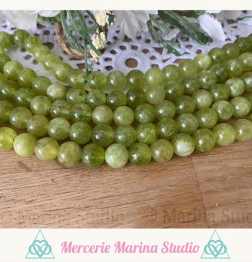 10 Perles en quartz peridot 8mm ou 6mm