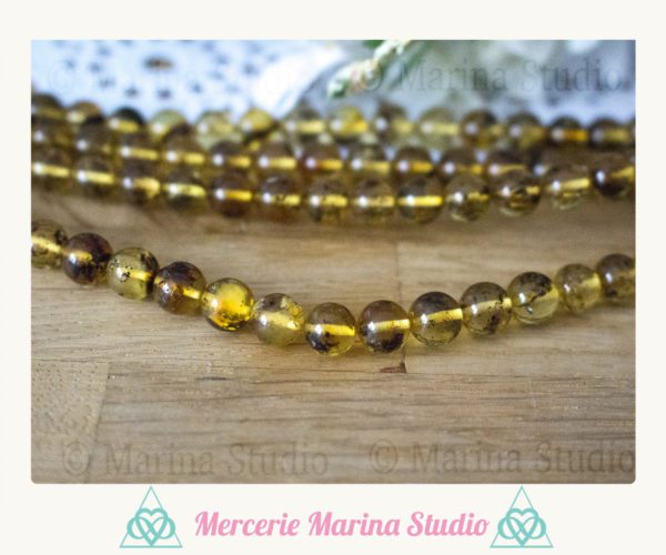 RARE Lot de perles en ambre baltique qualité extra 7,5mm