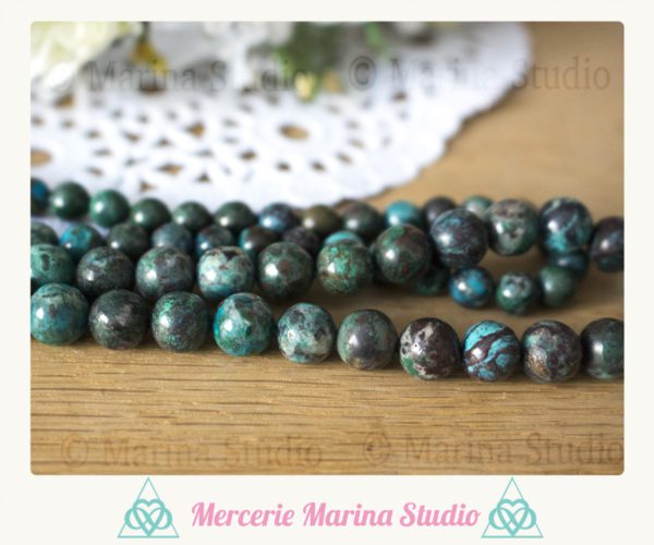 RARES 10 Perles en chrysocolle A+ d'Afrique 8mm ou 6mm