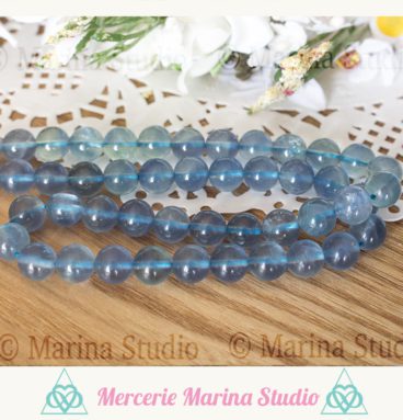 RARES 10 Perles en Fluorite bleue 8mm ou 6mm qualité  A+  *reiki * chakras