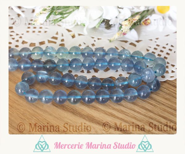 RARES 10 Perles en Fluorite bleue 8mm ou 6mm qualité  A+  *reiki * chakras