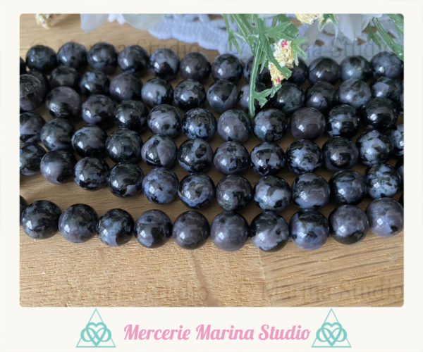 RARES véritables perles en gabbro indigo 8mm ou 6mm