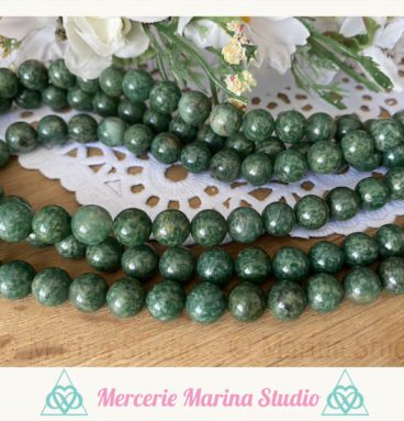 RARES Lot de perles en jade vert africain 8mm ou 6mm - Non traitées