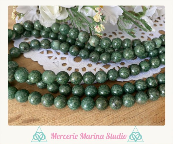 RARES Lot de perles en jade vert africain 8mm ou 6mm - Non traitées
