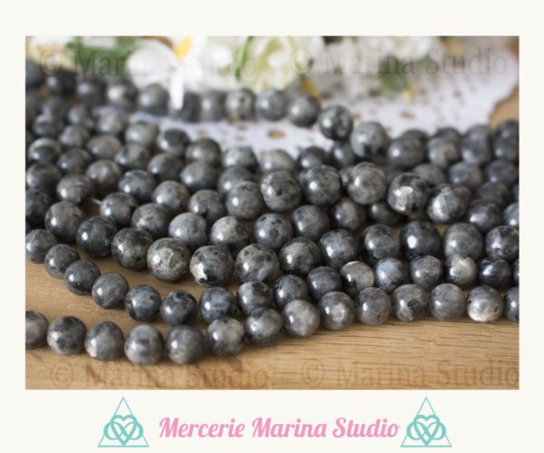 10 perles larvakite naturelles 10 mm 8mm  ou 6mm- spectrolite larvikite