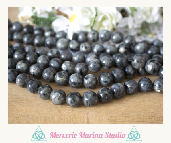 10 perles larvakite naturelles 10 mm 8mm  ou 6mm- spectrolite larvikite – Image 2