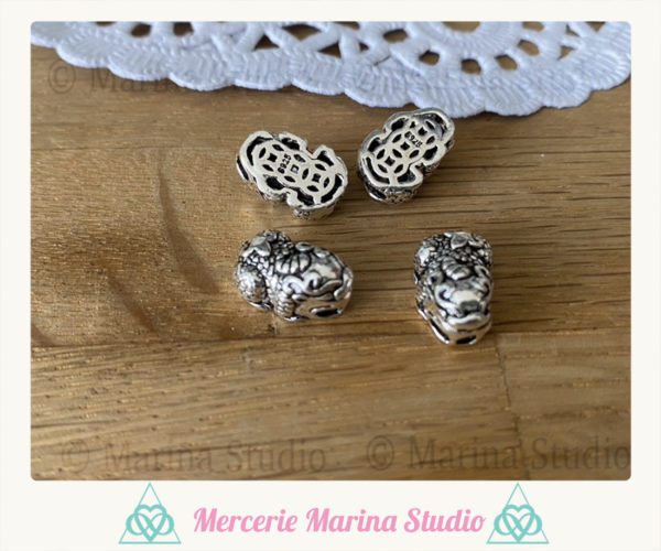 Adorable perle pixiu fengshui en argent massif 13,5mm – Image 2