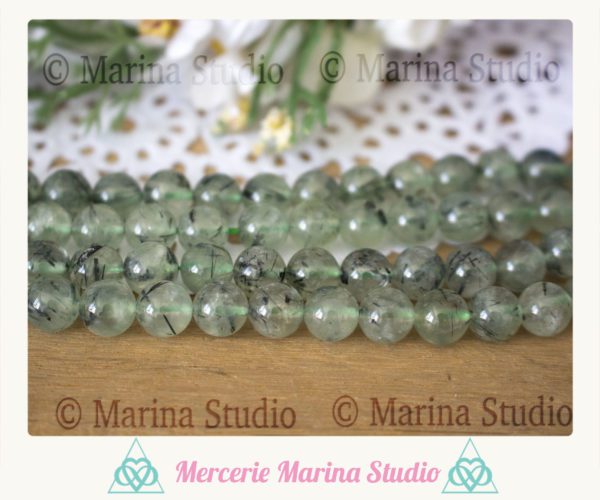 10 Perles en prehnite 8mm ou 6mm  naturelles - reiki - chakras – Image 2