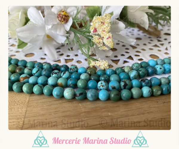 RARE Lot de perles en turquoise 5,5mm de Tucson