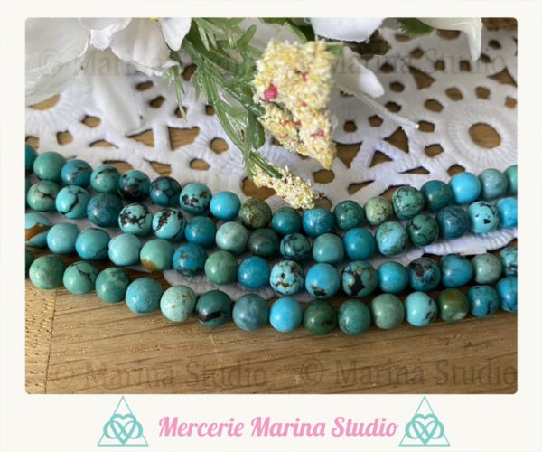 RARE Lot de perles en turquoise 5,5mm de Tucson – Image 2