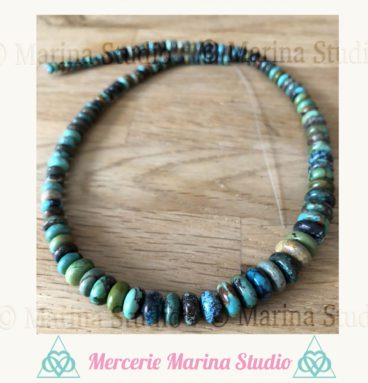 Enfilade turquoise Hubei 40cm pour création collier