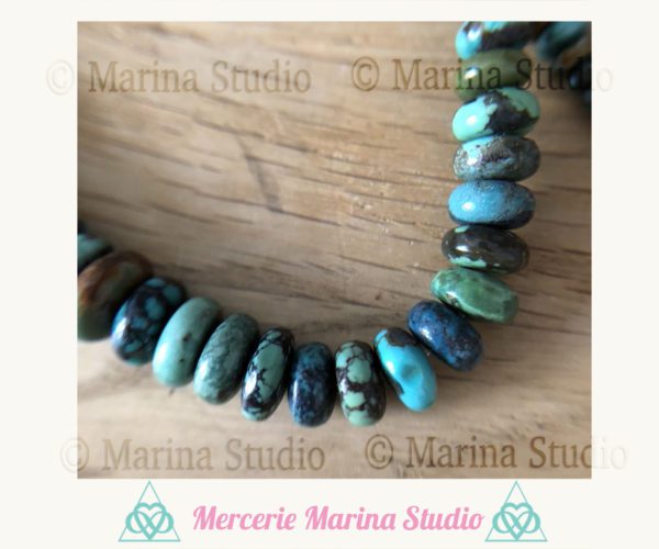 Enfilade turquoise Hubei 40cm pour création collier – Image 4